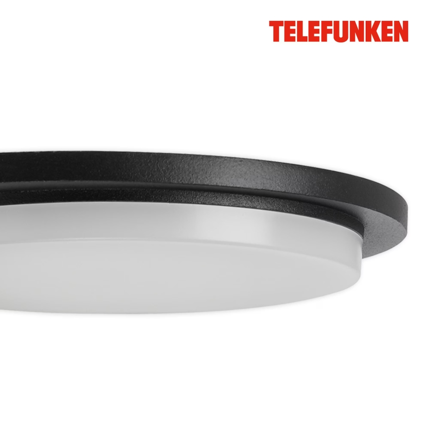 Telefunken 312505TF - Udendørs LED væglampe med sensor LED/10W/230V IP44 sort