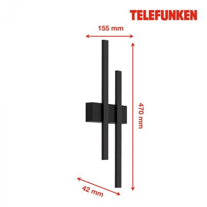 Telefunken 313205TF - LED udendørs væglampe 2xLED/4W/230V 4000K IP44