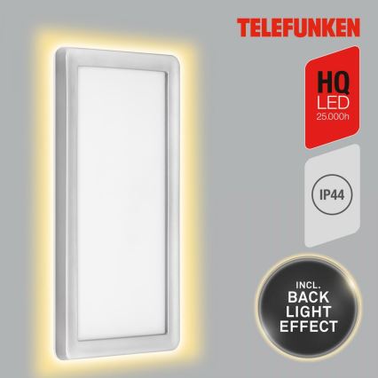 Telefunken 313604TF - Udendørs LED væglampe LED/16W/230V IP44 sølvfarvet