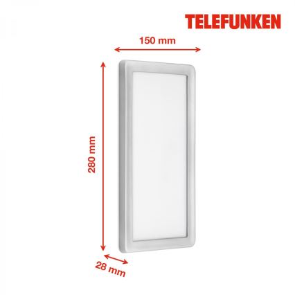 Telefunken 313604TF - Udendørs LED væglampe LED/16W/230V IP44 sølvfarvet