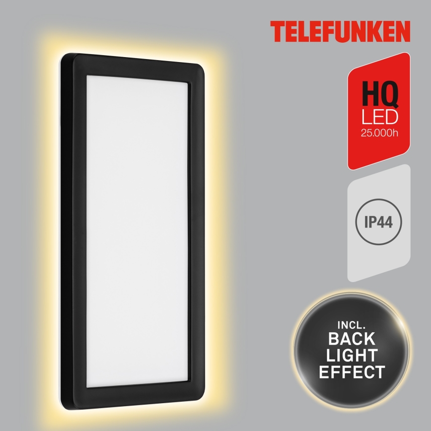 Telefunken 313605TF - Udendørs LED væglampe LED/16W/230V IP44 sort