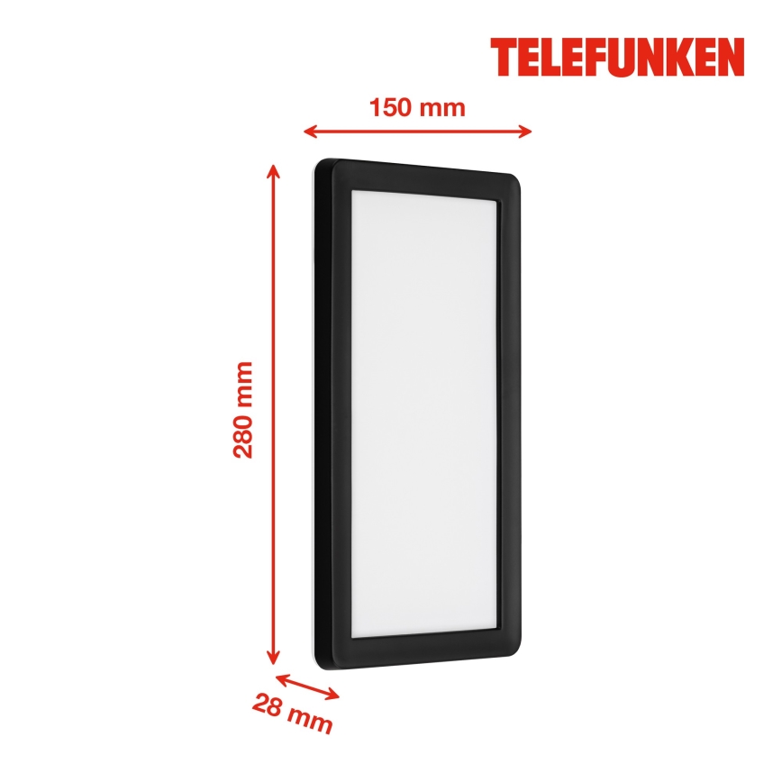 Telefunken 313605TF - Udendørs LED væglampe LED/16W/230V IP44 sort