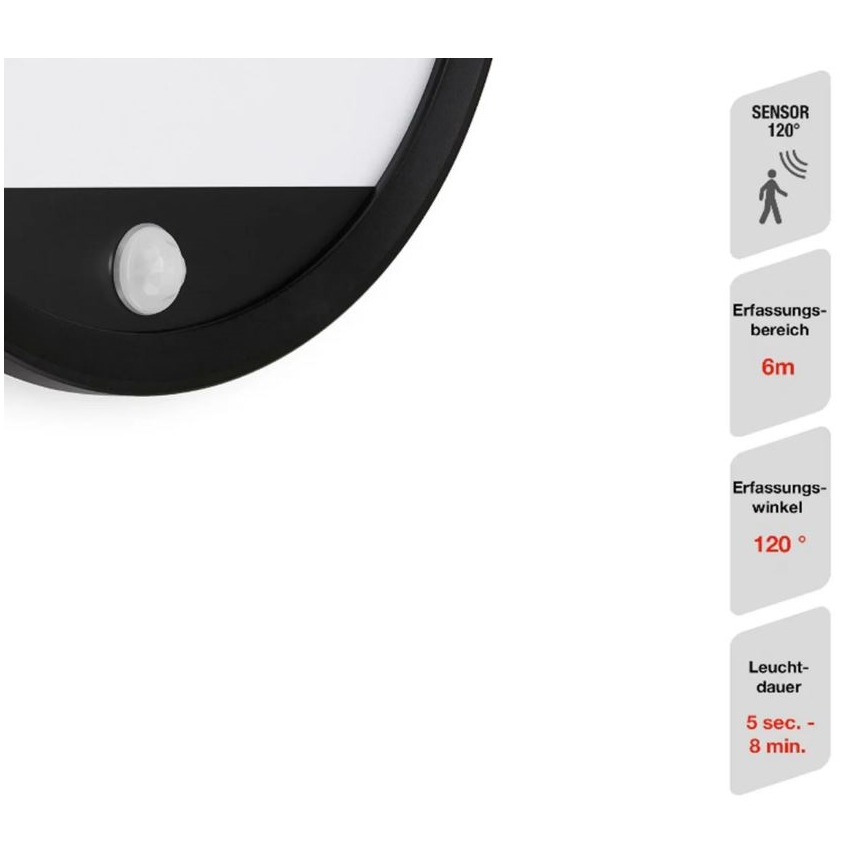 Telefunken 313705TF - LED Udendørs Væglampe med Sensor LED/15W/230V IP44