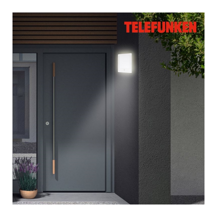 Telefunken 313806TF - LED Udendørs Væglampe med Sensor LED/15W/230V IP44