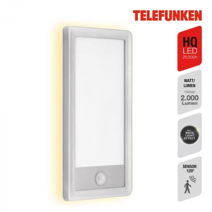 Telefunken 313904TF - LED Udendørs væglampe med sensor LED/16W/230V IP44