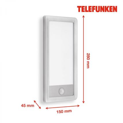 Telefunken 313904TF - LED Udendørs væglampe med sensor LED/16W/230V IP44