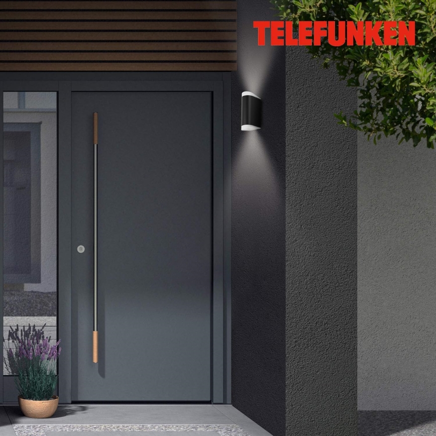 Telefunken 314905TF - Udendørs LED væglampe 2xGU10/5W/230V IP44 sort