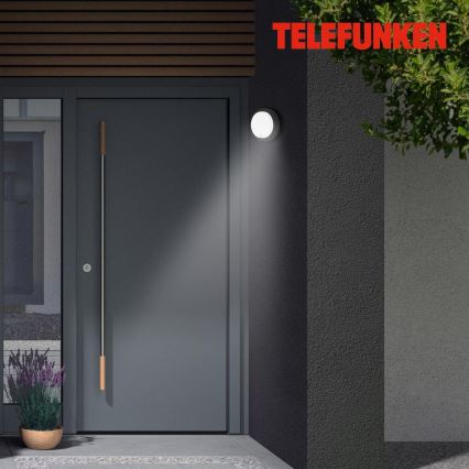 Telefunken 315305TF - Udendørs LED væglampe med sensor LED/12W/230V IP44 sort