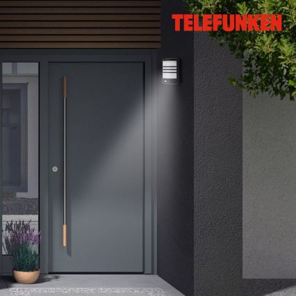 Telefunken 315505TF - Udendørs LED væglampe med sensor LED/12W/230V IP44 sort
