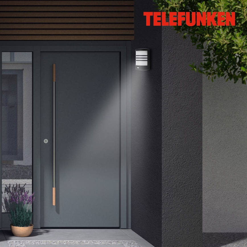 Telefunken 315505TF - Udendørs LED væglampe med sensor LED/12W/230V IP44 sort