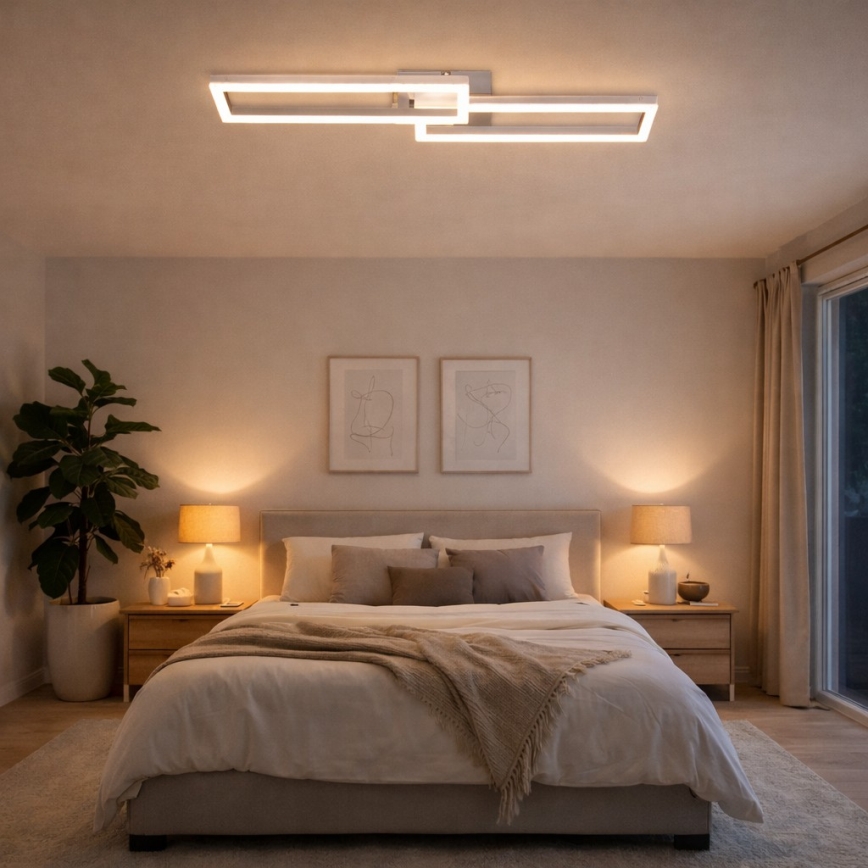 Telefunken 316108TF - LED RGBW dæmpbar loftlampe FRAME LED/40W/230V 3000-6500K Wi-Fi Tuya mat krom