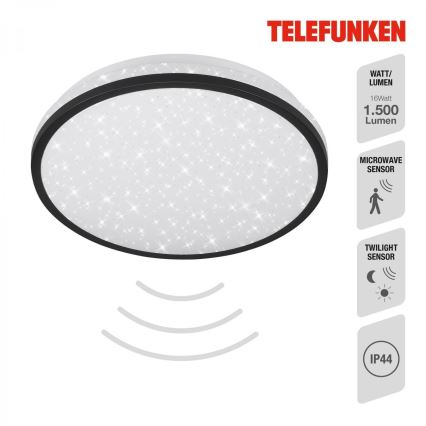 Telefunken 318305TF - LED loftlampe til badeværelse med sensor LED/16W/230V IP44 diameter 28 cm