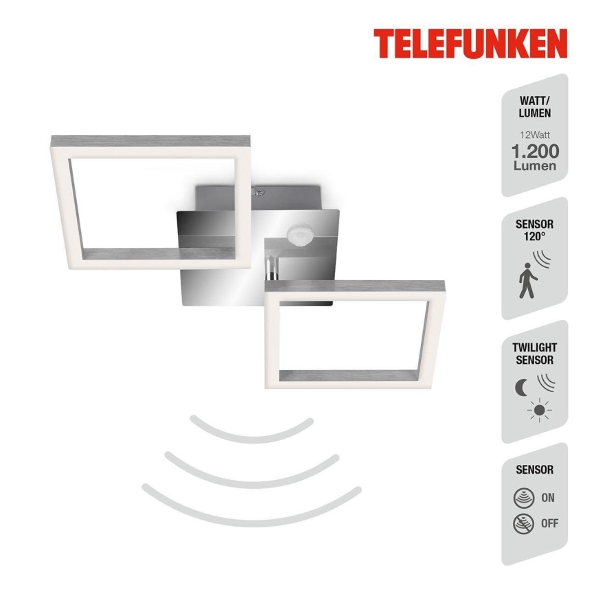 Telefunken 318508TF - LED loftlampe med sensor FRAME LED/12W/230V 3000K mat krom