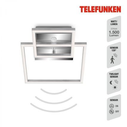 Telefunken 318608TF - LED loftlampe med sensor FRAME LED/17W/230V 3000K mat krom
