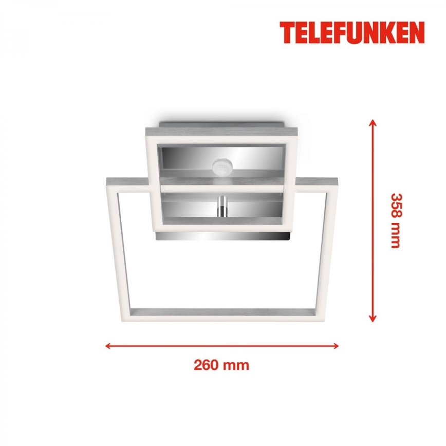 Telefunken 318608TF - LED loftlampe med sensor FRAME LED/17W/230V 3000K mat krom