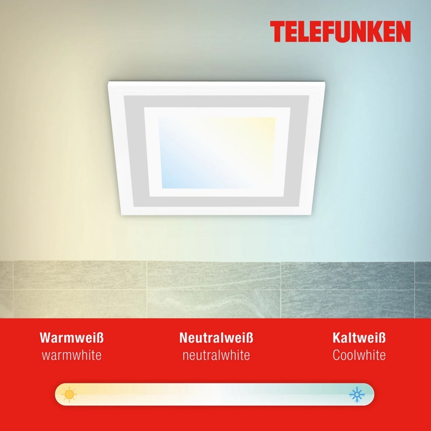 Telefunken 318706TF - LED RGBW dæmpbart panel LED/18W/230V 3000-6500K + fjernbetjening