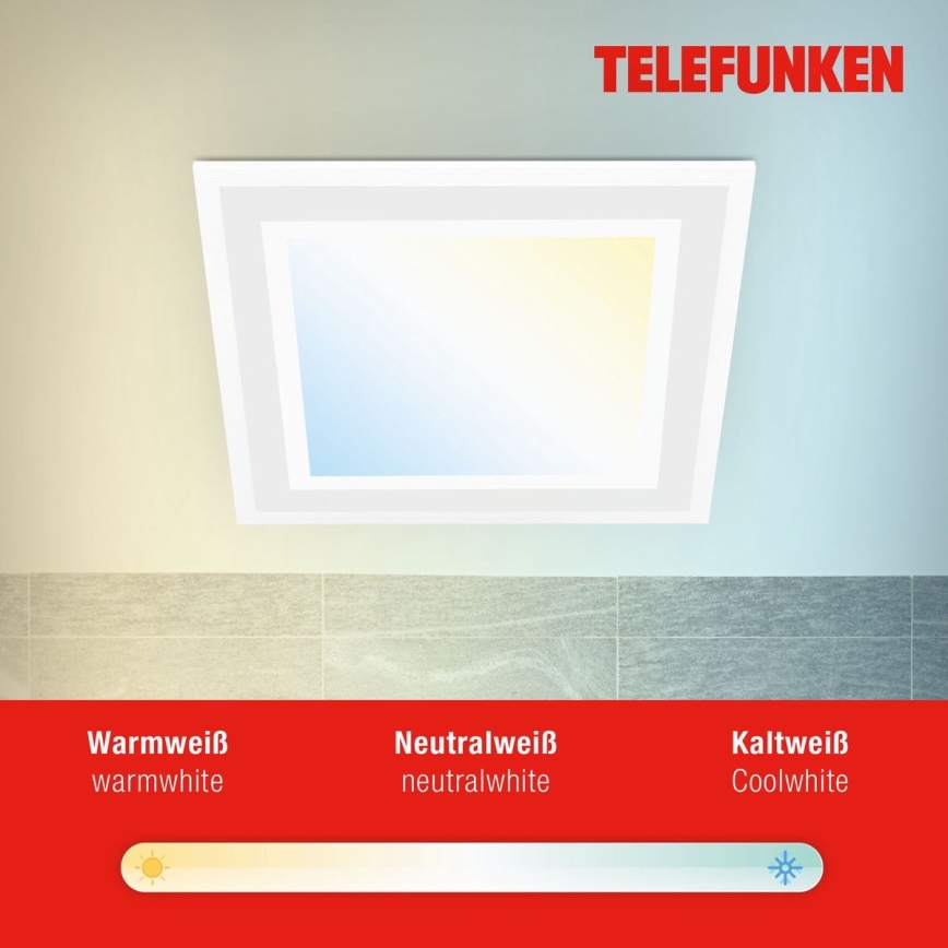 Telefunken 318806TF - LED loftlampe m. RGBW-farver dæmpbar LED/24W/230V 3000-6500K + fjernbetjening
