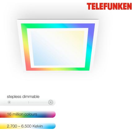 Telefunken 318806TF - LED loftlampe m. RGBW-farver dæmpbar LED/24W/230V 3000-6500K + fjernbetjening