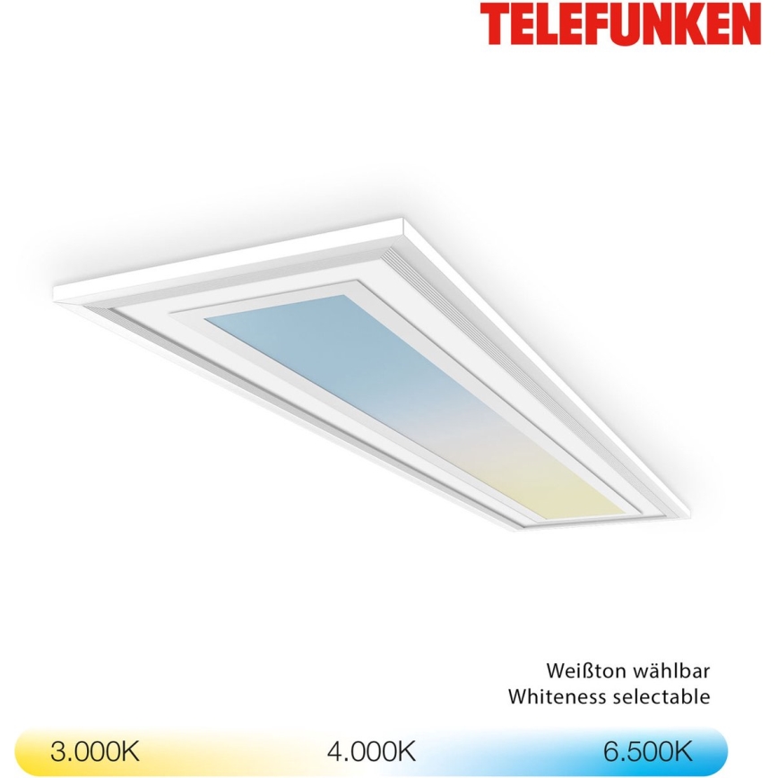 Telefunken 318906TF - LED RGBW dæmpbar loftlampe LED/24W/230V 3000-6500K 25x100 cm + fjernbetjening