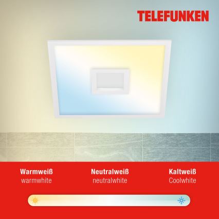 Telefunken 319406TF - Loftlampe m. RGBW-farver dæmpbar LED/24W/230V 2700-6500K hvid + fjernbetjening