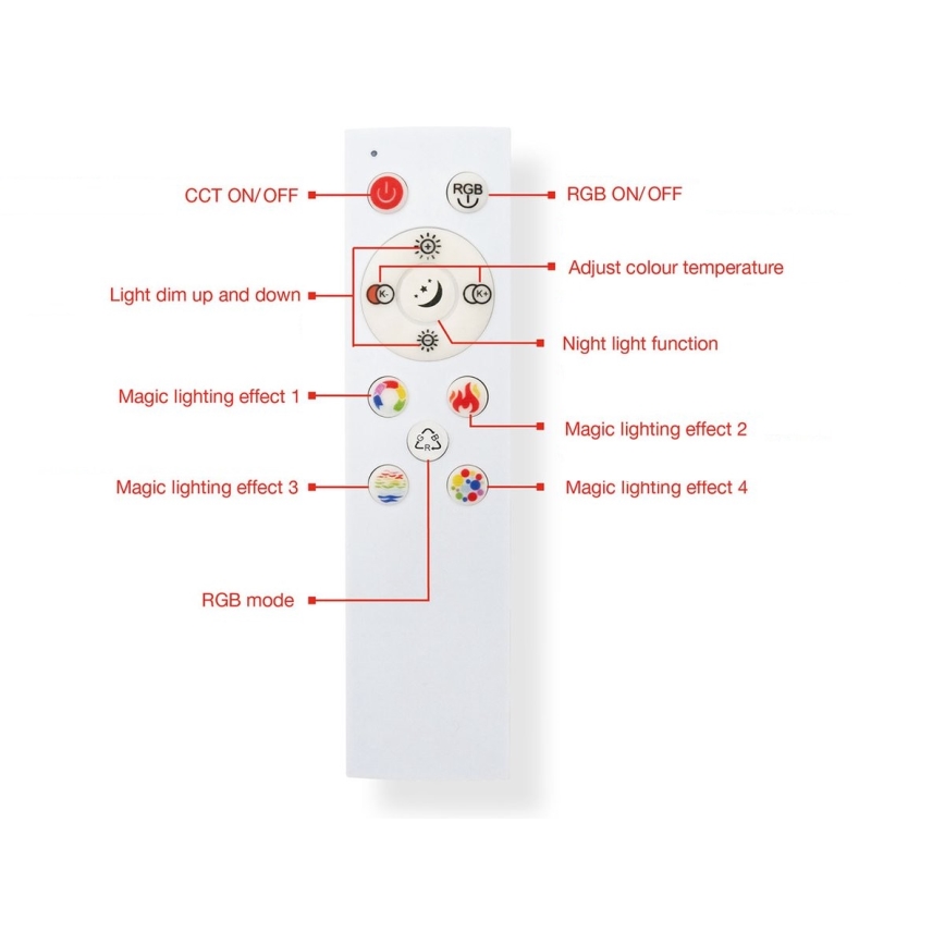 Telefunken 319704TF - LED loftlampe dæmpbar RGB-farver LED/24W/230V 3000-6500K + fjernbetjening