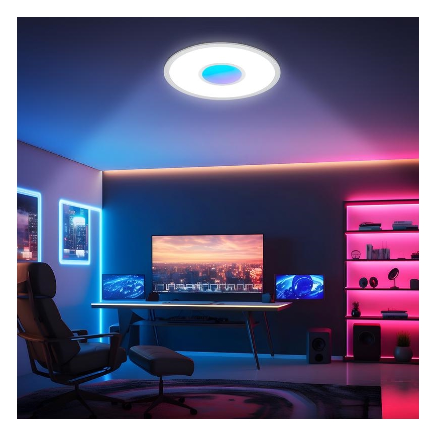 Telefunken 320104TF - LED RGBW dæmpbar loftlampe LED/21W/230V 3000-6500K Ø 45 cm + fjernbetjening