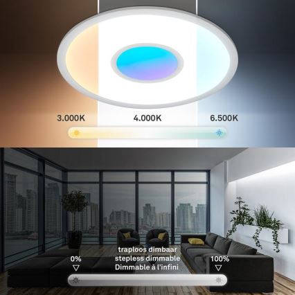 Telefunken 320104TF - LED RGBW dæmpbar loftlampe LED/21W/230V 3000-6500K Ø 45 cm + fjernbetjening