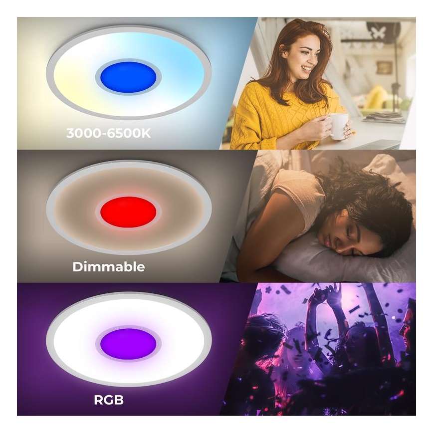 Telefunken 320104TF - LED RGBW dæmpbar loftlampe LED/21W/230V 3000-6500K Ø 45 cm + fjernbetjening