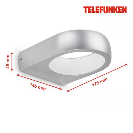 Telefunken 320204TF - LED Udendørs væglampe LED/6,5W/230V IP44 mat krom