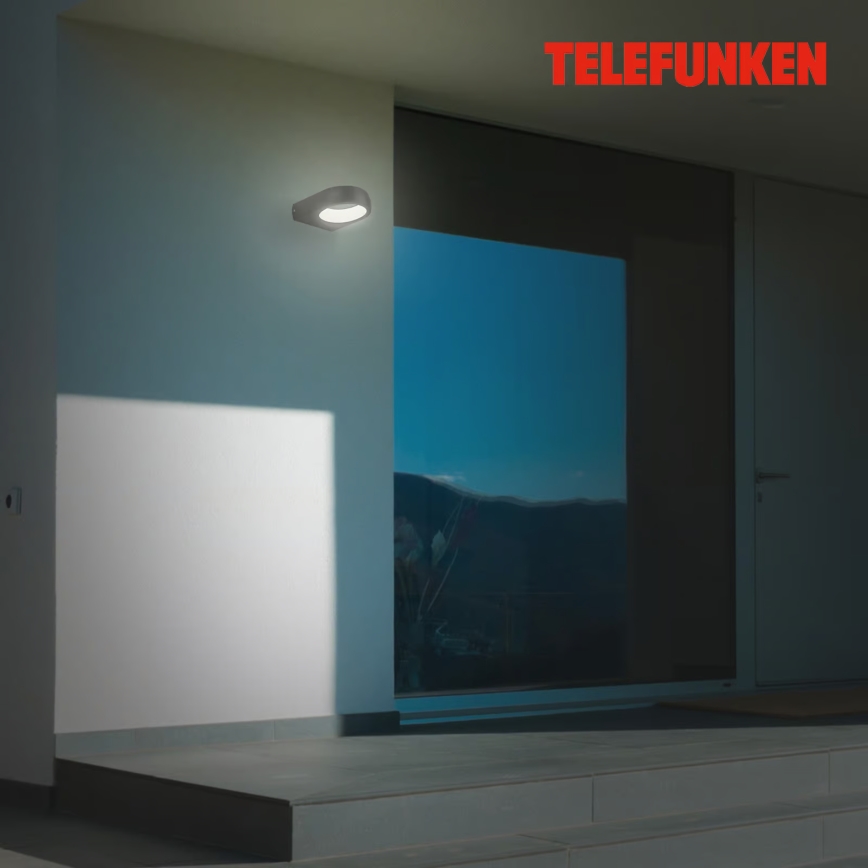 Telefunken 320205TF - Udendørs LED-væglampe, 7,5 W, 230 V, IP44, sort