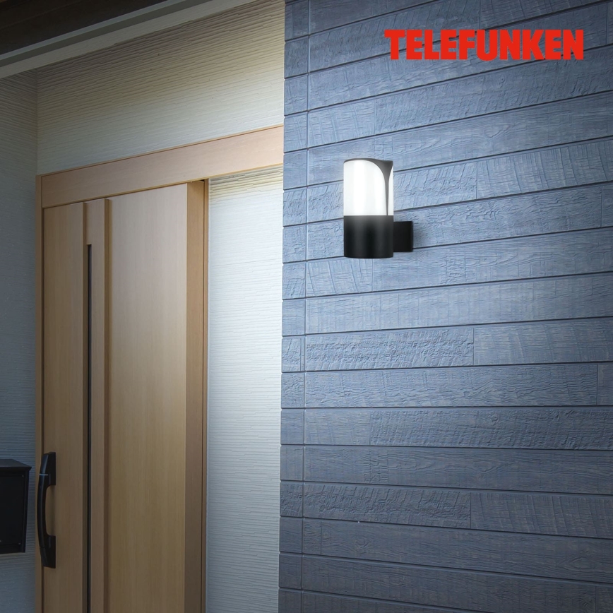 Telefunken 320305TF - Udendørs væglampe 1xE27/12W/230V IP44 sort