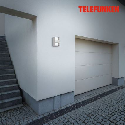Telefunken 321004TF - Udendørs væglampe 1xE27/12W/230V IP44 sølvfarvet