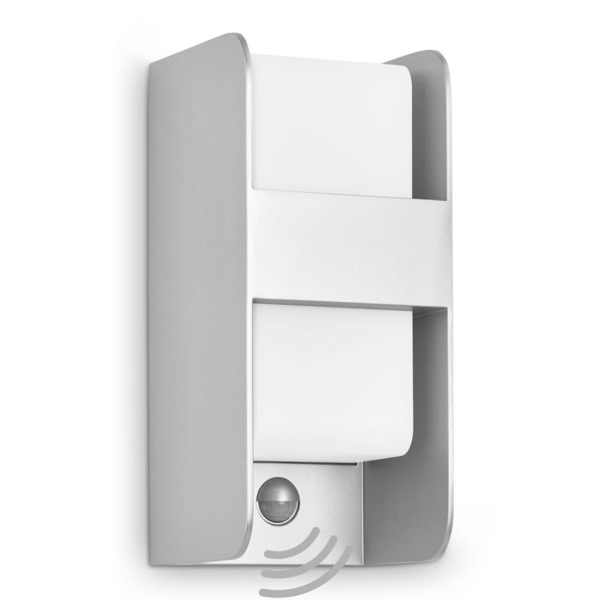 Telefunken 321104TF - Udendørs væglampe med sensor 1xE27/12W/230V IP44 hvid