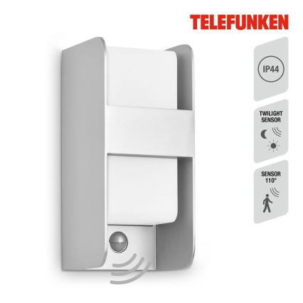 Telefunken 321104TF - Udendørs væglampe med sensor 1xE27/12W/230V IP44 hvid