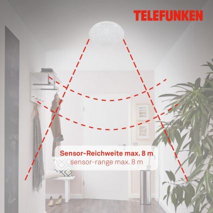 Telefunken 601706TF - LED loftlampe med sensor LED/12W/230V diameter 27 cm