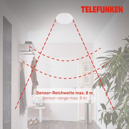 Telefunken 602006TF - LED loftlampe til badeværelse med sensor LED/15W/230V IP44 4000K