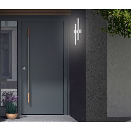 Telefunken - LED udendørs vægarmatur 2xLED/4W/230V IP44 sølv