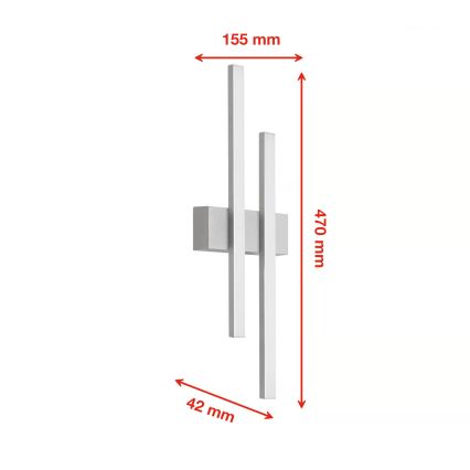 Telefunken - LED udendørs vægarmatur 2xLED/4W/230V IP44 sølv