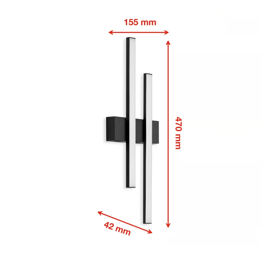 Telefunken - LED udendørs væglampe 2xLED/4W/230V IP44 sort