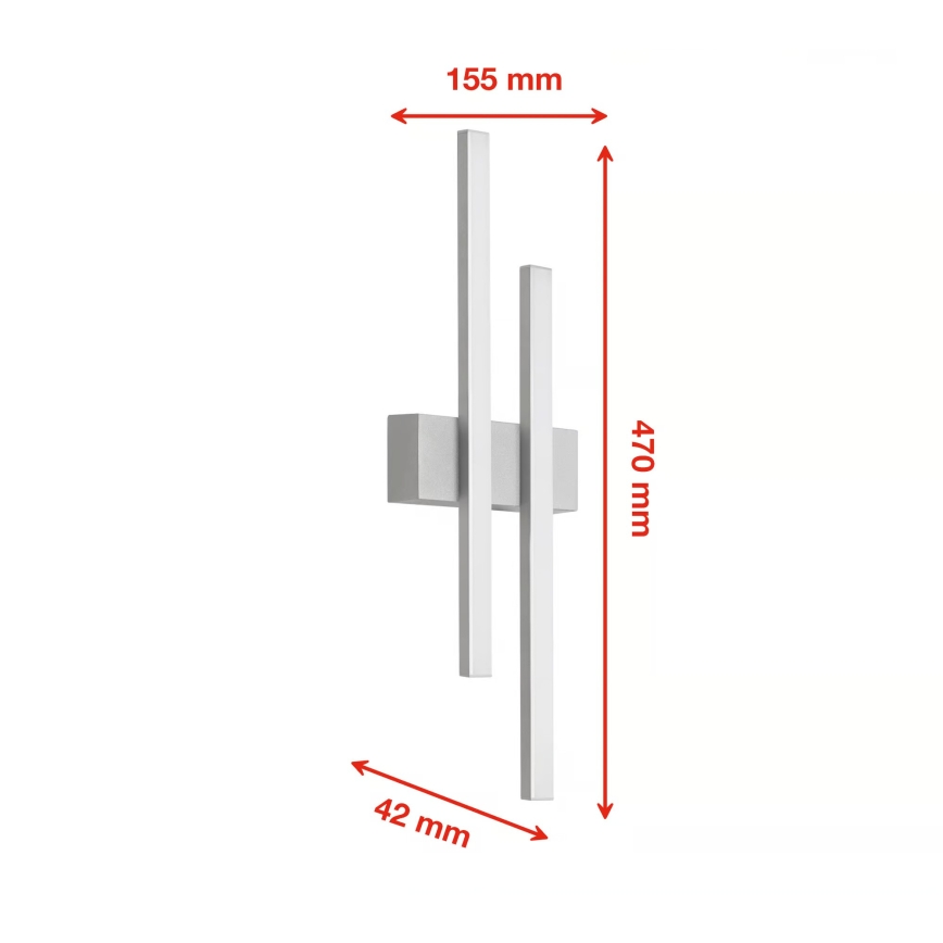 Telefunken - LED udendørs vægarmatur 2xLED/4W/230V 4000K IP44 sølv