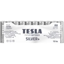 Tesla Batteries - 10 stk. Alkalisk batteri AA SILVER+ 1,5V