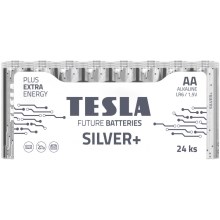 Tesla Batteries - 24 stk. Alkalisk batteri AA SILVER+ 1,5V