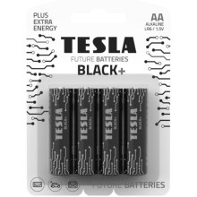 Tesla Batteries - 4 stk. Alkalisk batteri AA BLACK+ 1,5V