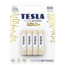 Tesla Batteries - 4 stk. Alkalisk batteri AAA GOLD+ 1,5V