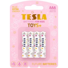Tesla Batteries - 4 stk. Alkalisk batteri AAA TOYS+ 1,5V