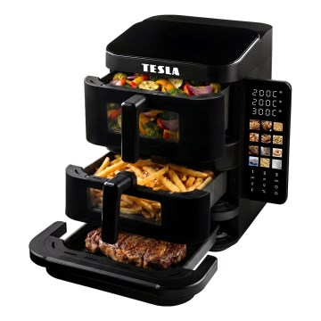 TESLA Electronics AirCook - 3-zone airfryer 14,5 l 2800W/230V sort