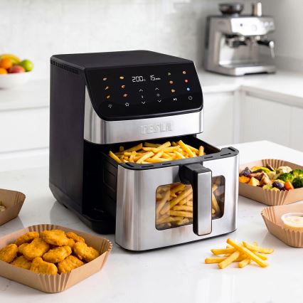 TESLA Electronics AirCook - Airfryer 6,5 l 2100W/230V mat krom/sort