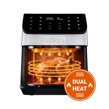 TESLA Electronics AirCook - Airfryer 6,5 l 2100W/230V mat krom/sort