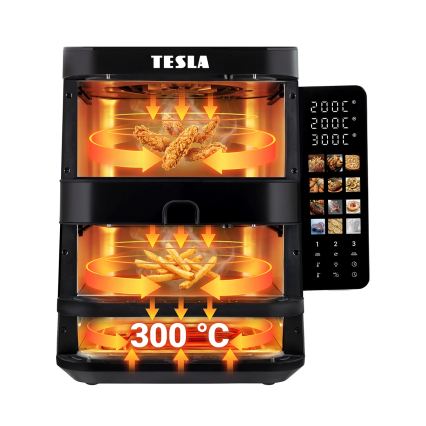 TESLA Electronics AirCook - 3-zone airfryer 14,5 l 2800W/230V sort