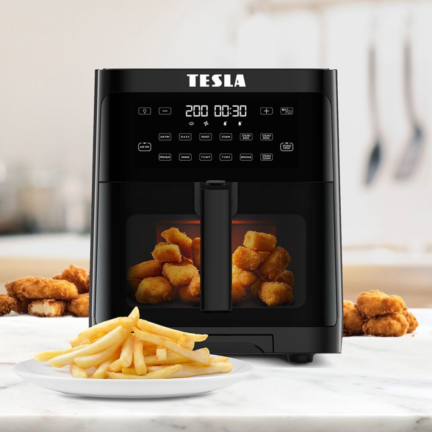 TESLA Electronics AirCook - Multifunktionel airfryer m. dampfunktion 5 l 1500W/230V